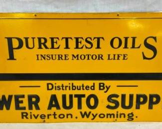 EMB. SST PURETEST OILS SIGN