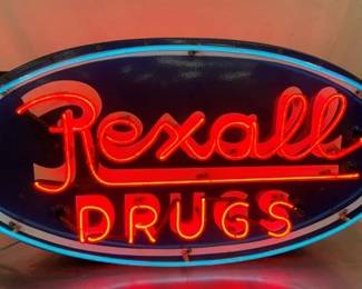 SIDE 2 VIEW ORIG. REXALL DRUGS NEON SIGN
