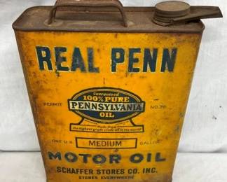1Q. REAL PENN MOTOR OIL CAN W/POUR SPOUT