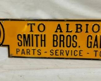 NOS SST EMB. SMITH BROS. GARAGE SIGN