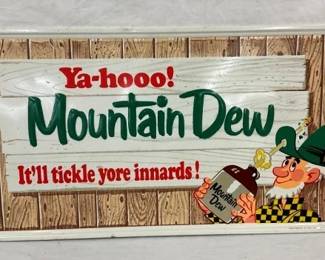 SST 1966 EMB. MT. DEW SIGN W/ WILLIE