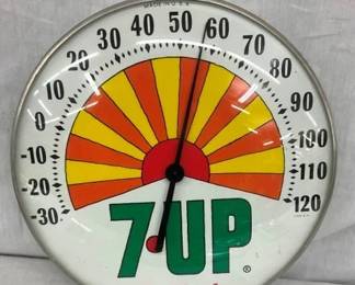 12" 7UP THE UNCOLA ROUND THERM.