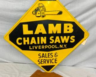 SST EMB. LAMB CHAIN SAWS SIGN