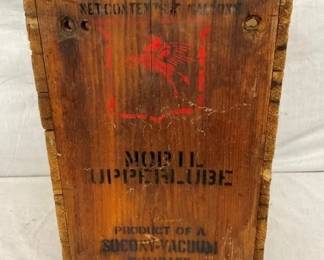 WOODEN MOBIL OIL UPPERLUBE BOX