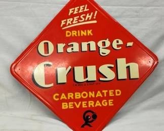 21" SST ORANGE CRUSH SIGN W/ CRUSHY