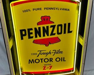 PENNZOIL CAN NEON SIGN W/CRATE 