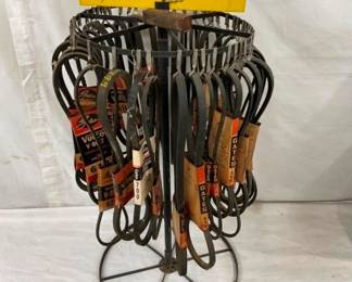 GATES REVOLVING BELT RACK W/ PRODUCT