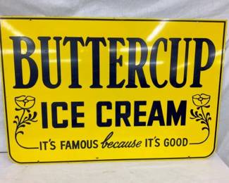 NOS DST BUTTERCUP ICE CREAM SIGN