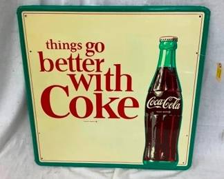 24" NOS COKE SIGN "THINGS GO BETTER"