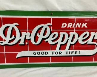 DR. PEPPER CHECKER BOARD SIGN 26X10
