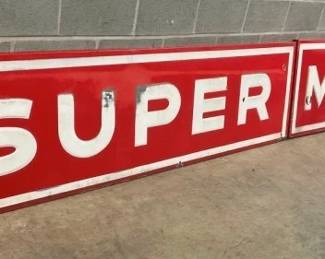 2PC. PORC. EMB. SUPER MARKET SIGN