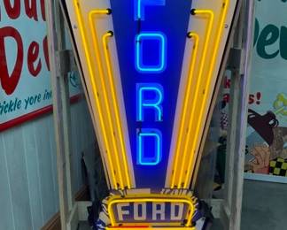 VERTICAL FORD 4 COLOR NEON SIGN