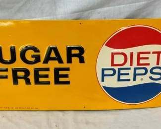 SST 1964 EMB. SUGAR FREE DIET PEPSI SIGN