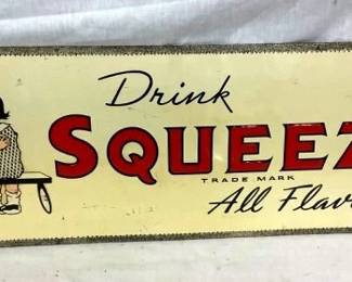 1947 SST SQUEEZE DRINK SIGN W/ KIDS