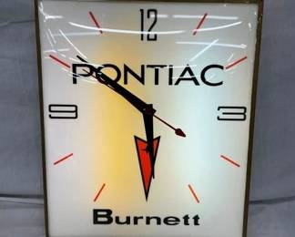 EARLYPONTIAC BURNETT DEALER CLOCK