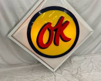 LIGHTUP OK CAN SIGN 48" W/ WOODEN FRAME