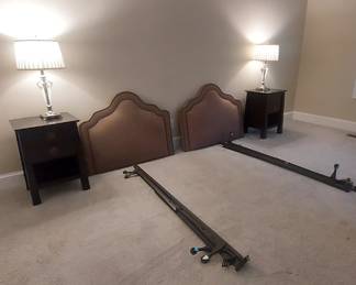 2 custom twin headboards with rails.