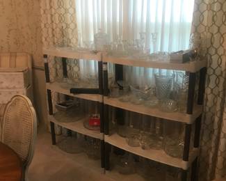 Shelf upon shelf with crystal pieces!