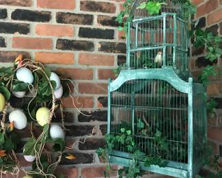 Cute bird cage with foliage!