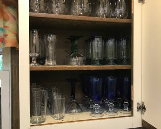 Another cabinet of glassware and some are handblown!