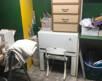 The mangler! Ironrite machine with matching stool!