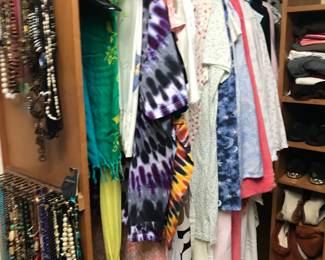 3 closets full of quality ladies and mens wear!