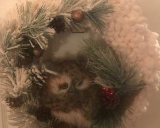One several holiday wreaths! No that's not a spotted owl you see!