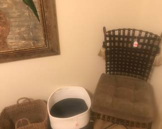 Leather and iron side chair!