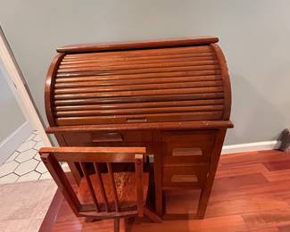 Child’s Rolltop Desk and Chair