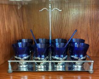 Farber Brothers Cocktail Set Including Tray 8 Glasses And 2 Stirrers