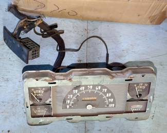 1940s Ford Standard Instrument Cluster w/Gauges & Speedometer