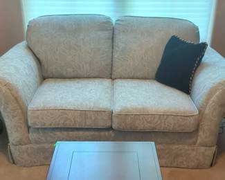 Upholstered Love Seat, By Clayton Marcus, 35" x 57" x 37"