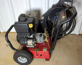 Generac Heavy Duty Gas Powered Pressure Washer With Push Button Start, Spray Wand, Air Tires, Model 01443-0 And Intek Pro 206 6.5hp Motor
