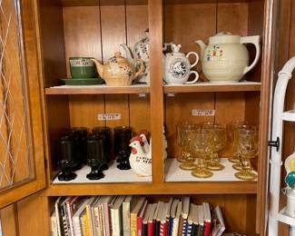 FRANCISCAN  MADERIC GLASSES, CORNSILK GLASSES, SMALL COLLECTION OF TEA POTS