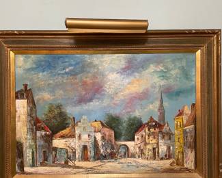 G J MENS SPANISH SETTING OIL ON CANVAS