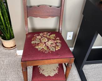 Antique needlepoint chair