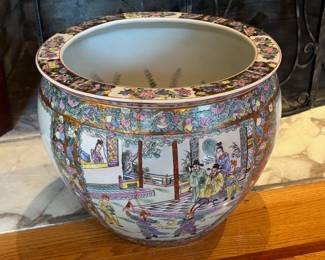 Vintage Chinese Porcelain Fish Bowl