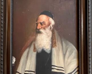 Oil on Board - Portrait of a Rabbi
Illegibly Signed