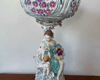 Beautiful Porcelain Server on Figural Pedestal