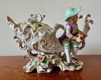 Classical Porcelain Lidded Dish with Boy