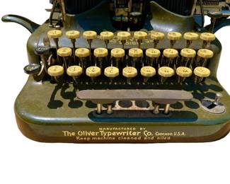 The Oliver Typewriter The Printype Military Green ANTIQUE 1913