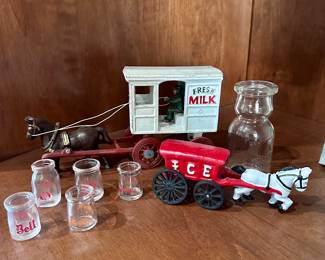 Cast Iron Milk Trucks - Mini Milk/Cream Bottles