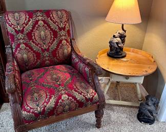Wonderful Chair - Heywood Wakefield Table - Ducks Unlimited Lamp and Statue