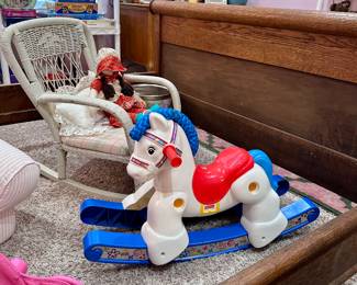 Fisher Price Rocking Horse - Wicker Rocking Chair