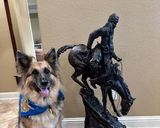 Mountain Man by Frederic Remington  40” Tall on Marble Base