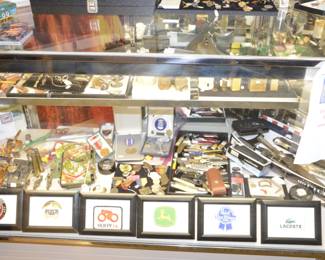 Pocket Knives, toys, coins, Asian art work, trench art work, military medals 