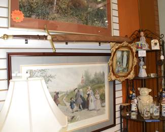 Brave Heart Sleepy Hollow Picture, Cookie Jars, Religious picture, Corner cast iron display, Saturday evening post glasses. 