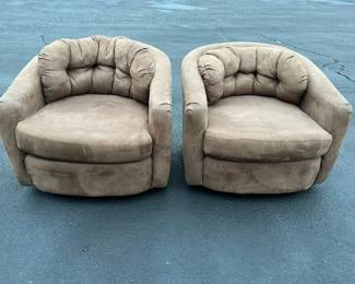 Pair of Milk Chocolate swivel chairs