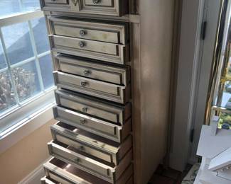 Hollywood Regency Upright Jewelry Dresser