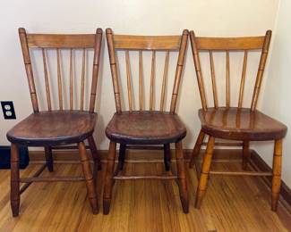 Arrow-back Plank Seat Chairs